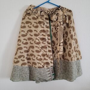 Baba Clothing Elegant Brown and Cream Patterned Wrap Around Skirt